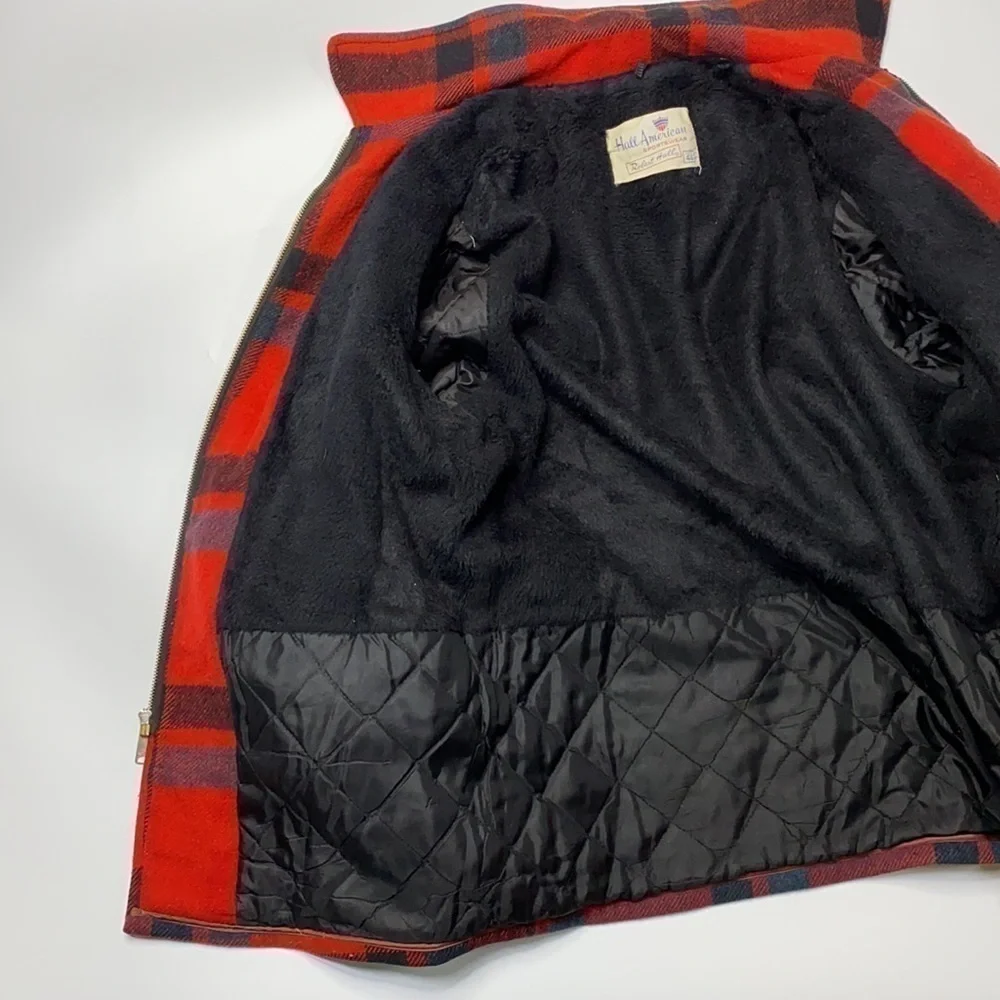 Vintage Robert Hall Buffalo Plaid 50's Jacket Size 46 XL